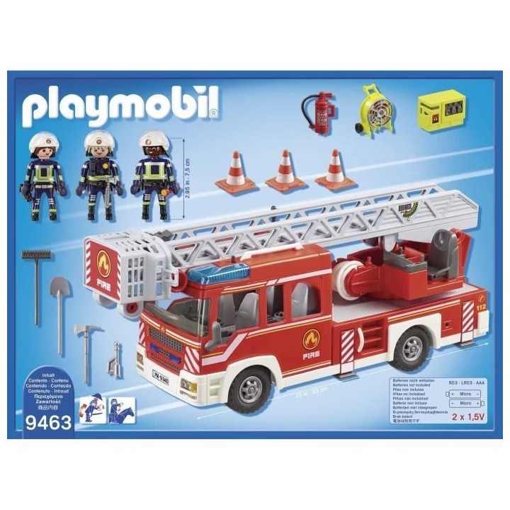 Camion de pompiers PLAYMOBIL - City Action - Avec échelle pivotante -