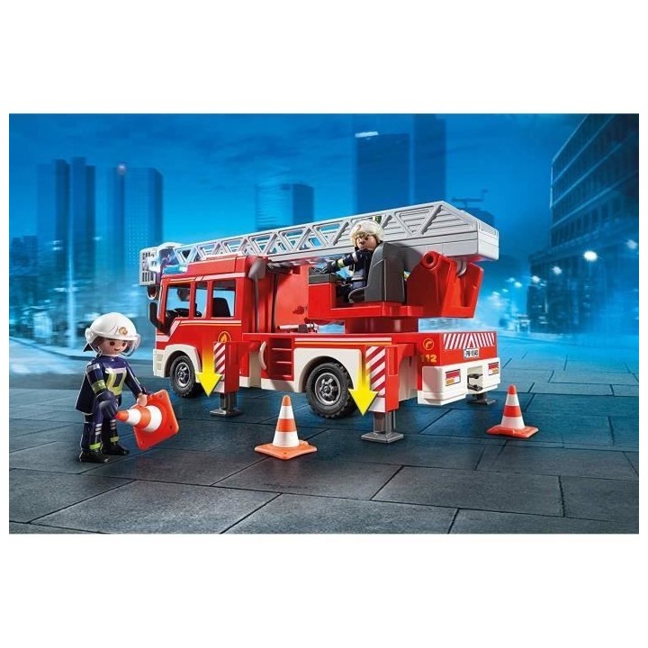 Camion de pompiers PLAYMOBIL - City Action - Avec échelle pivotante -