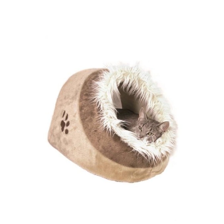 TRIXIE Abri Douillet Minou pour Chat - Beige - 35 × 26 × 41 cm