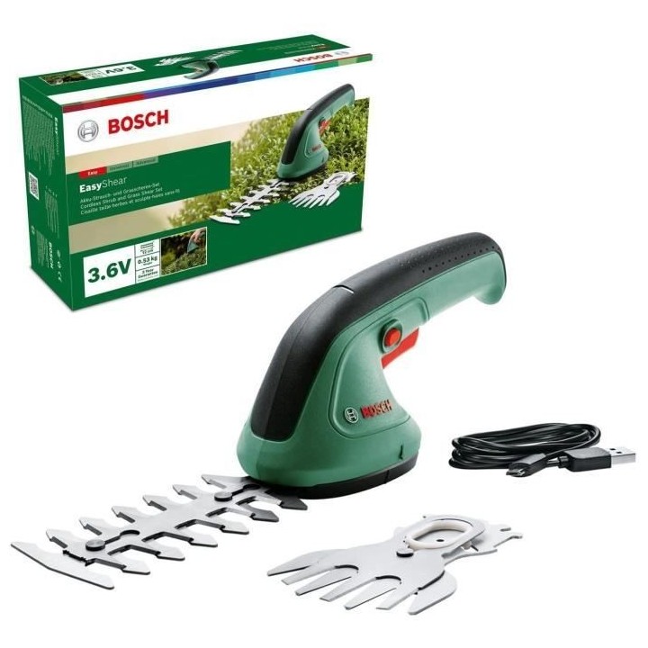 Cisailles - BOSCH - EasyShear 3,6V - Coupe facile et sans effort - Gra