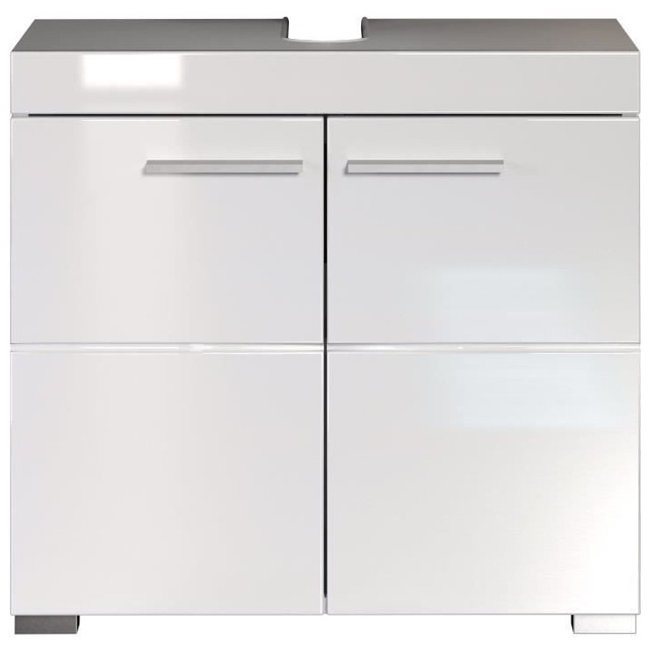 Meuble sous vasque AMANDA - 2 portes - L60 x H56 x P34 cm - Blanc - TR