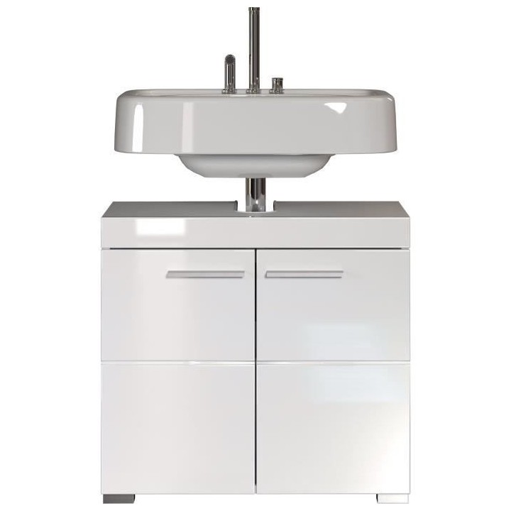 Meuble sous vasque AMANDA - 2 portes - L60 x H56 x P34 cm - Blanc - TR