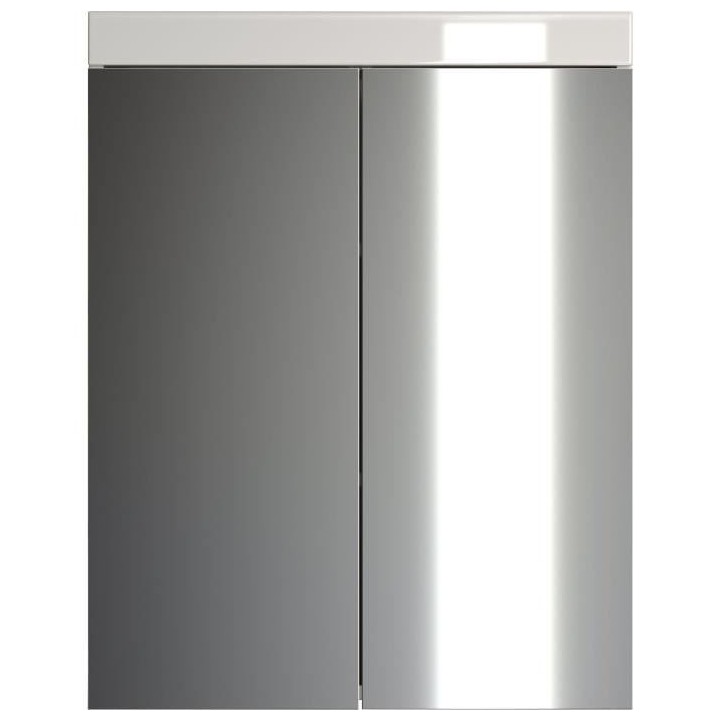 Armoire de salle de bain AMANDA - 2 portes miroir - L60 x P17 x H77 cm