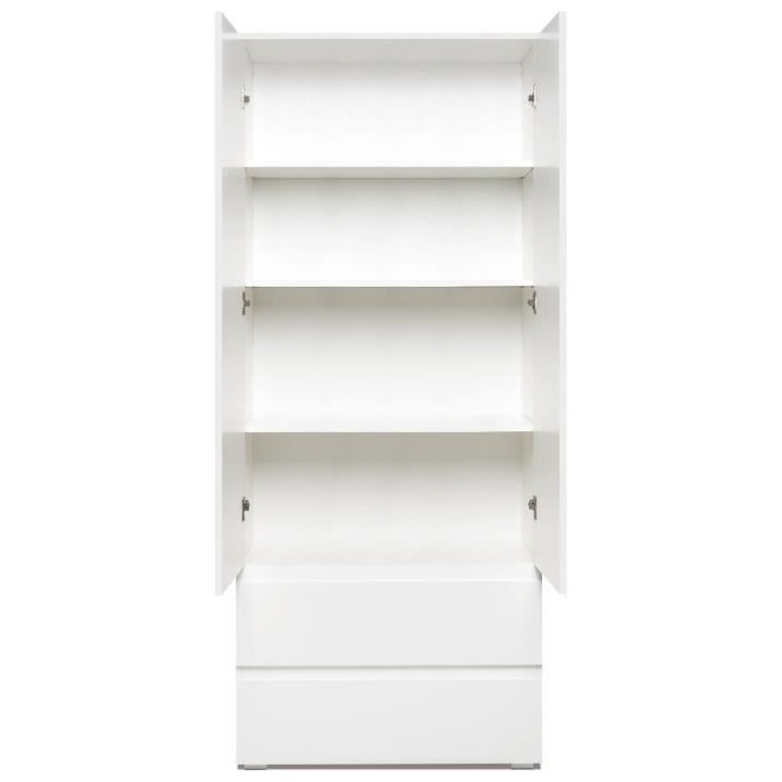 Armoire IMAGE7 - 2 portes + 2 tiroirs - Blanc Mat - L80 x H191 x P40 c