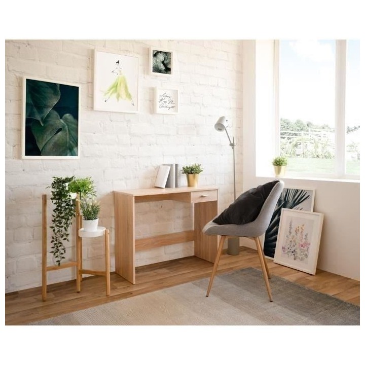 Bureau Fritz 30 - Panneaux de particules - Décor chene sonoma - 89 x