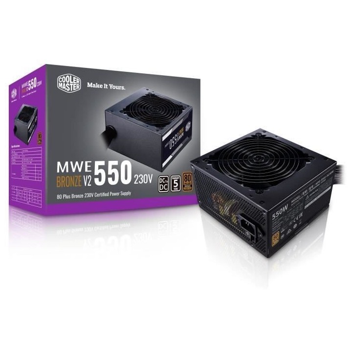 COOLER MASTER MWE Bronze 550W V2 - Alimentation 550W - 230V (Certifié