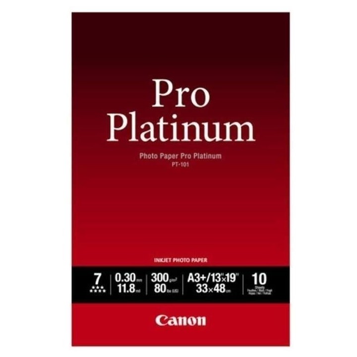 Papier photo CANON PT-101 Pro platinum 300g A3+ - 10 feuilles