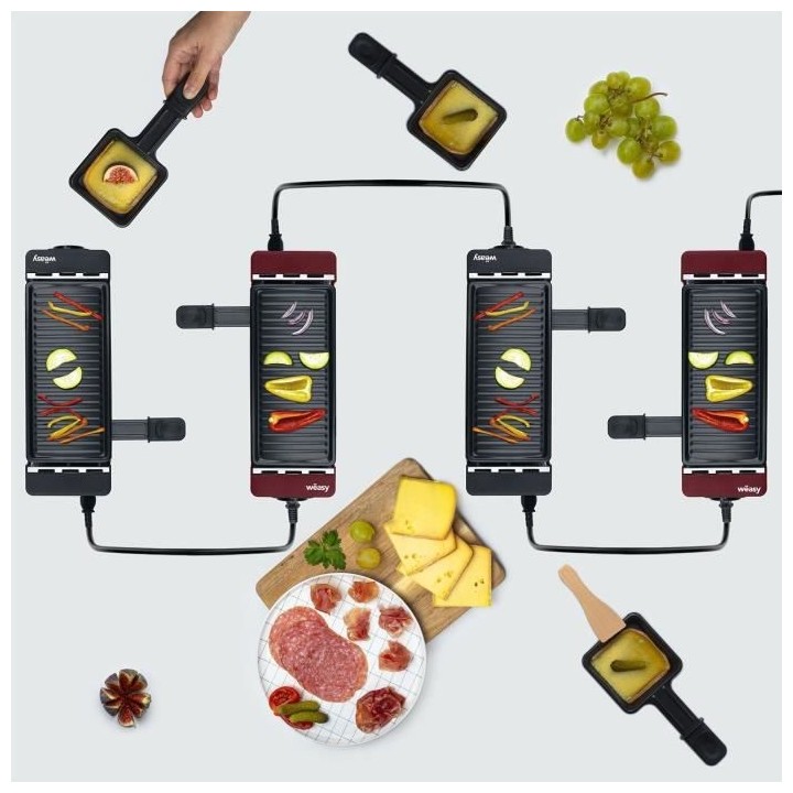 WEASY TAK12 - Appareil a raclettes 2 personnes connectable - 400W - Re
