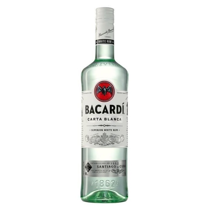 Rhum Bacardi Carta Blanca - Rhum blanc - Puerto Rico - 37,5%vol - 100c