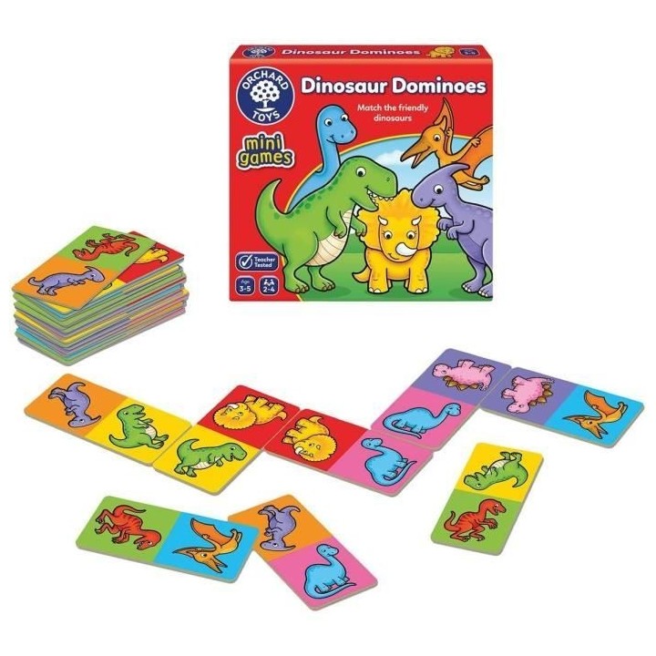 Dinosaures domino - Jeu classique - ORCHARD