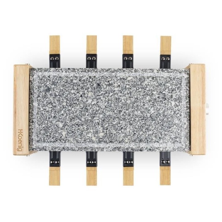 H.KoeNIG WOD12 - Raclette et pierre a cuire 8 pers design bois