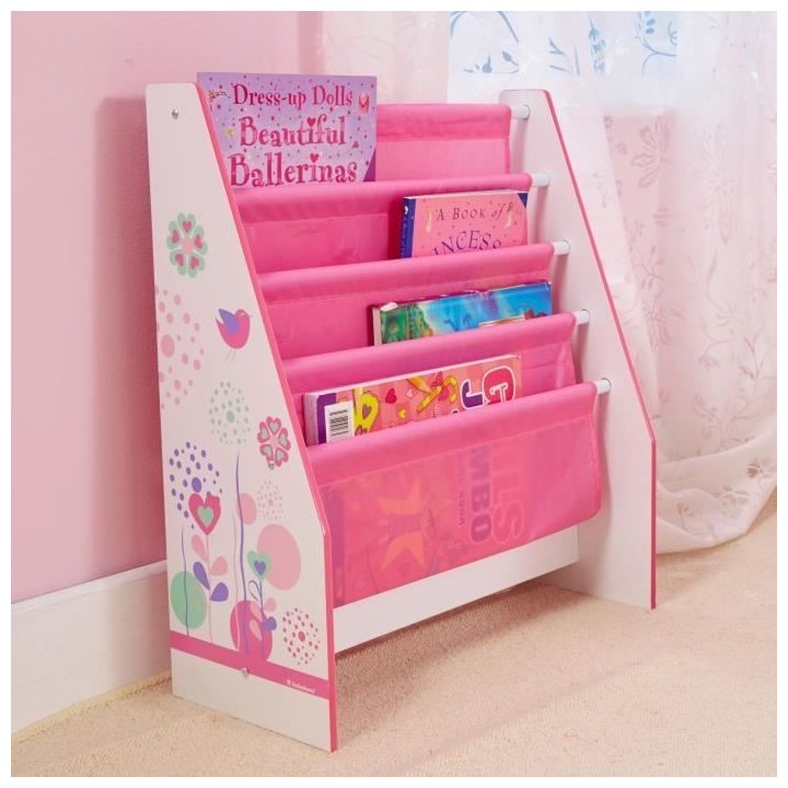 Fleurs et Oiseaux - Bibliotheque a pochettes pour enfants - Rangement