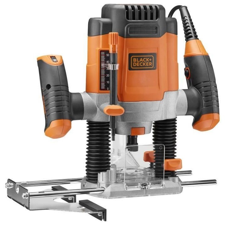 Défonceuse filaire 1200W BLACK+DECKER (Livrée avec 7 Accessoires) -