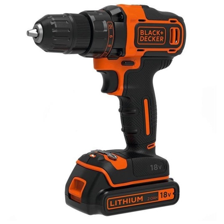Perceuse-Visseuse sans-fil 18V BLACK+DECKER (2 Batteries 2 Ah + Charge