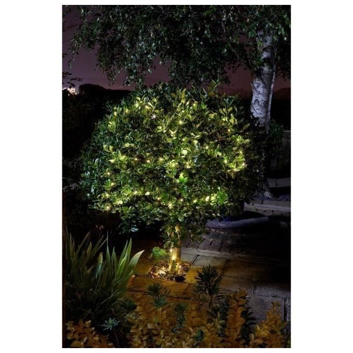 Guirlande solaire Luciole - SMARDTV - Blanc chaud - 100 leds - 11,9 m