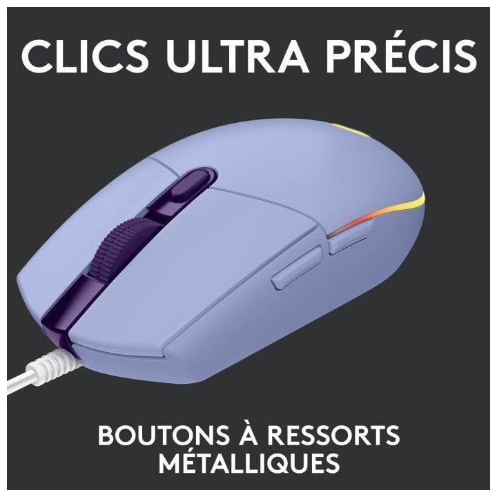 Souris Gaming Filaire - LOGITECH G - G203 - LIGHTSYNC - RGB - Couleur