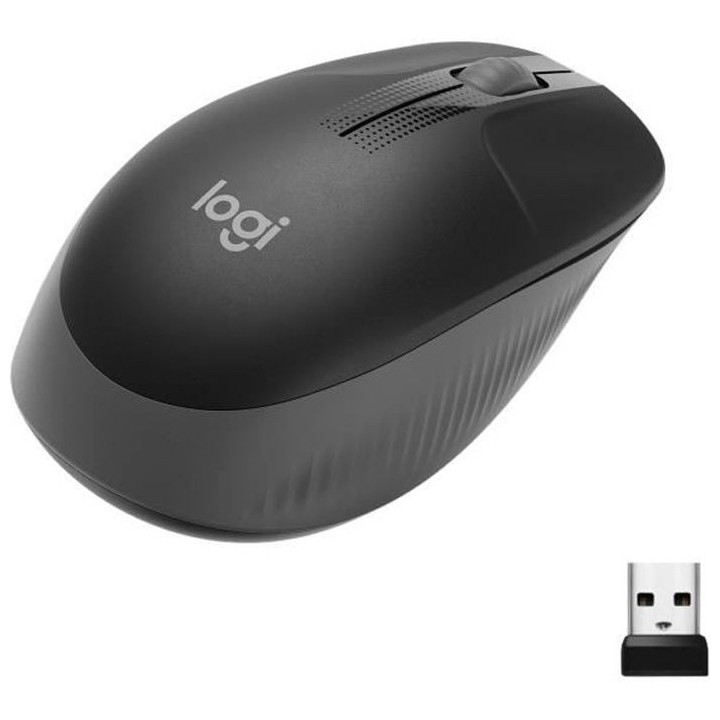 LOGITECH - Souris sans fil ergonomique M190 - Noir