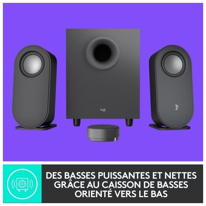 Enceinte PC Logitech Z407 - Bluetooth - Noir - 80W - 40-20000 Hz