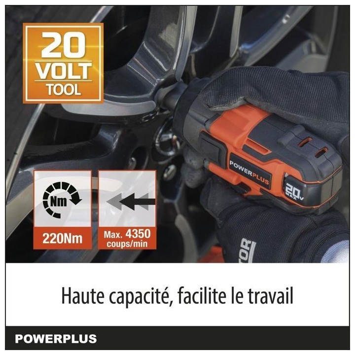 Boulonneuse a chocs sans fil - DUAL POWER POWDP20150 - 220Nm - Couple