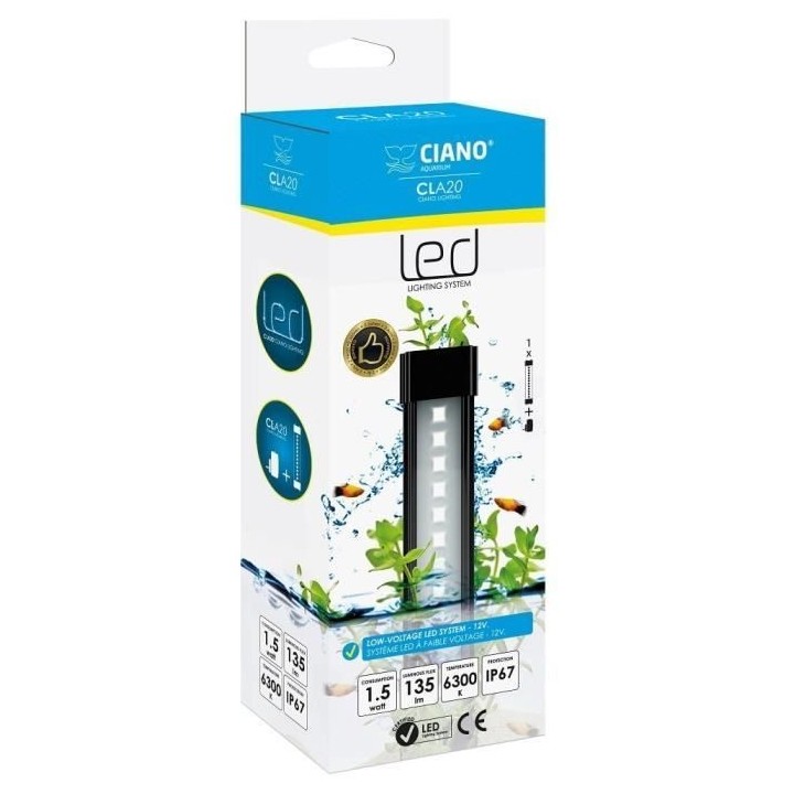 CIANO CLA20 PLANTS rampe led 8W + transfo spéciale plantes pour aqua