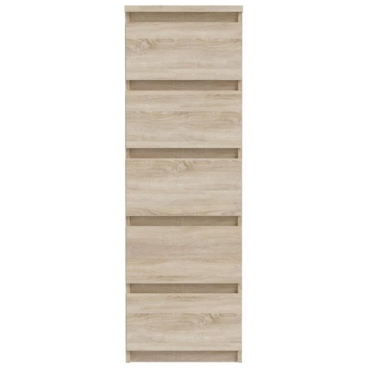 Commode CHELSEA 5 tiroirs - L 41,8 x P 42,2 x H 128,1 - Décor chene s
