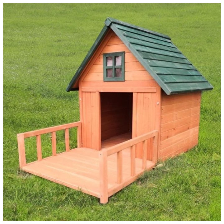 Niche en sapin LAIKA - 96x150x110cm - Pour chien - Bois