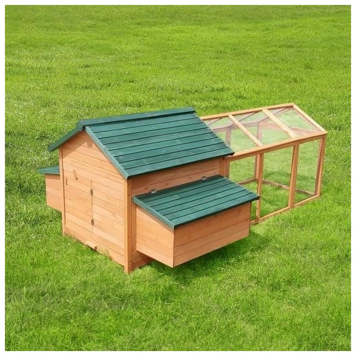 Poulailler en bois sapin 6 a 8 poules L233 x 151 x 96.5 cm