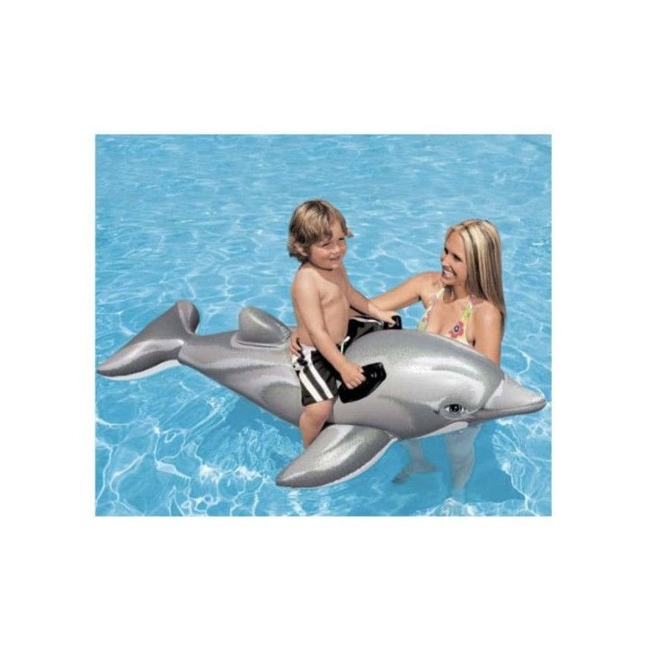 Matelas de plage gonflable dauphin - Mixte - 175 cm - Pour enfant - Gr