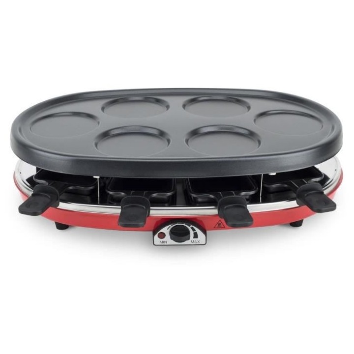 HKoeNIG RP418 - Appareil a Raclette 4 en 1 - 8 personnes - 6 mini crep