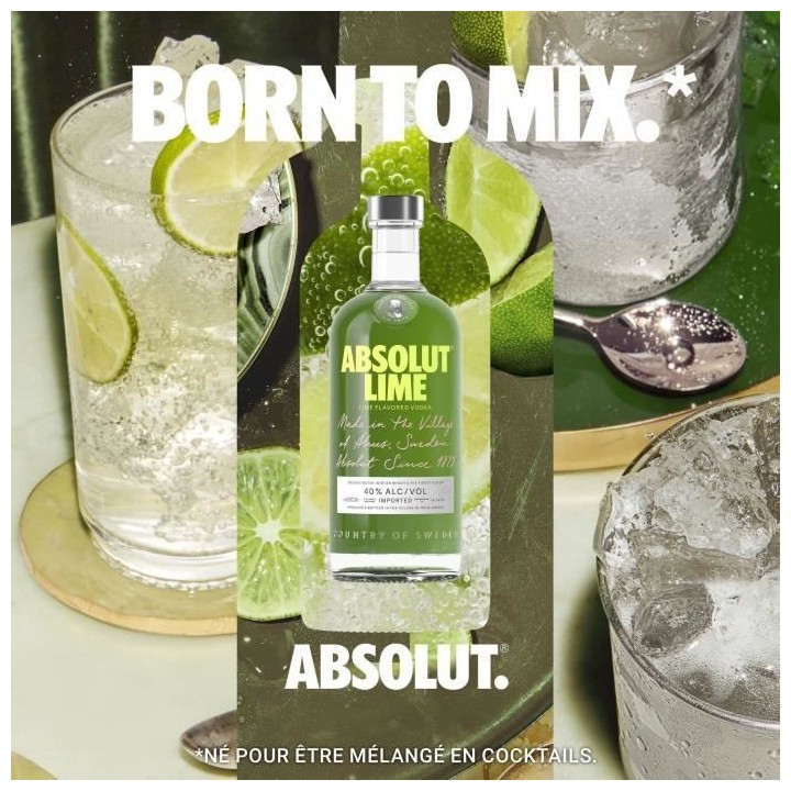 Absolut - Lime - Vodka aromatisée - 40,0% Vol. - 70cl