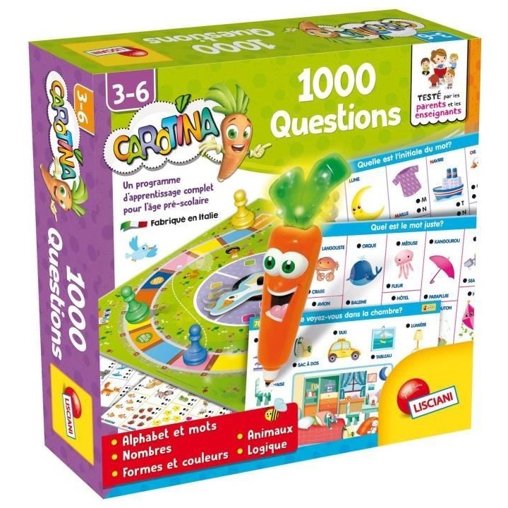 Carotina 1000 questions - boite de jeu quizz - LISCIANI