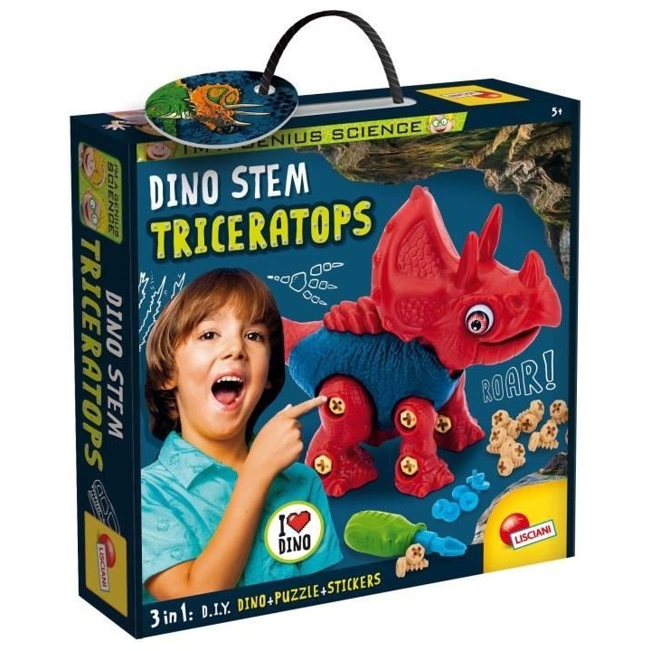 Lisciani giochi- I`m a Genius Dino Stem Triceratops, 92420, Non Applic