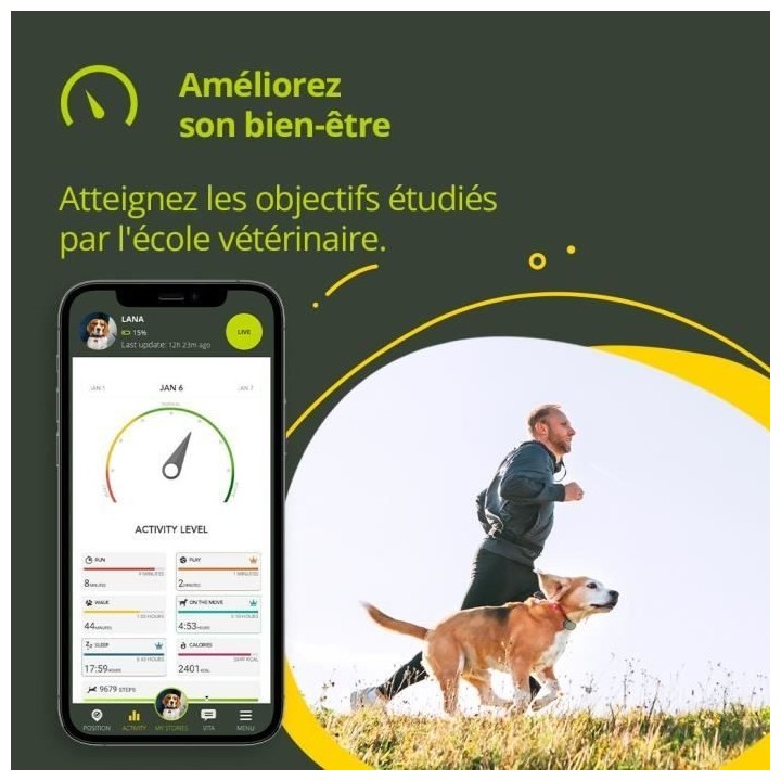 KIPPY - Collier GPS pour Chiens et Chats - Evo - 38 GR - Waterproof -