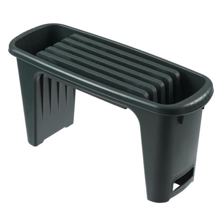 Tabouret de jardinage 2-en-1 Nature - NATURE - Vert - HDPE - Coussin p