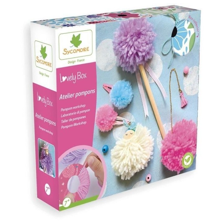 Atelier Lovely Box Petit - Sycomore - CRE11045 - Pompons en laine - Po