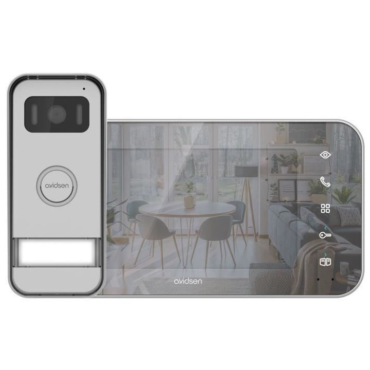 Visiophone filaire 7 - AVIDSEN - 112291 - Effet miroir avec ouverture