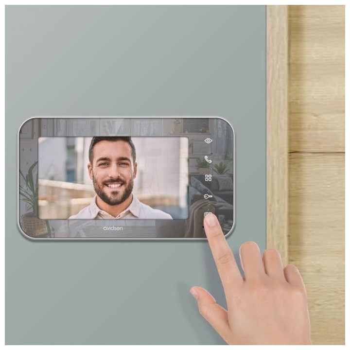 Visiophone filaire 7 - AVIDSEN - 112291 - Effet miroir avec ouverture