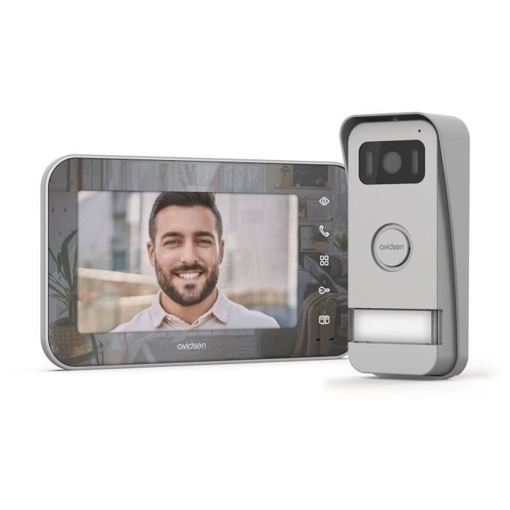 Visiophone filaire 7 - AVIDSEN - 112291 - Effet miroir avec ouverture