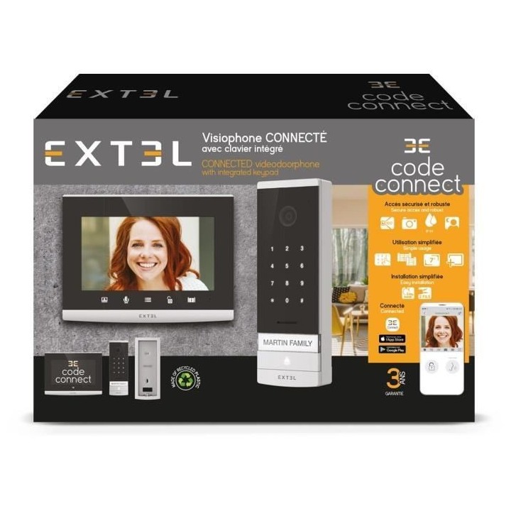 Visiophone filaire 7 - EXTEL - 720320 - Connecté avec code