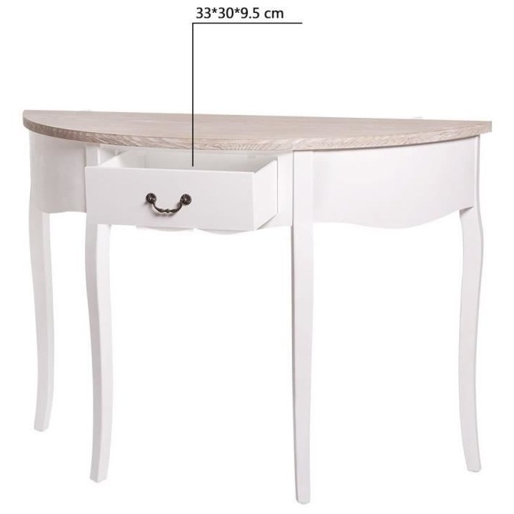 Console 1 tiroir - Décor frene - L 108 x P 40 x H 75 cm - CATTAIL