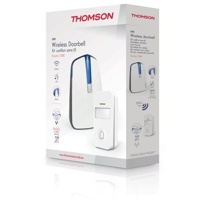 Sonnette sans fil sans pile Thomson - 32 mélodies - Bleu