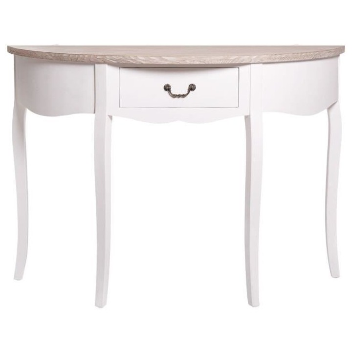 Console 1 tiroir - Décor frene - L 108 x P 40 x H 75 cm - CATTAIL