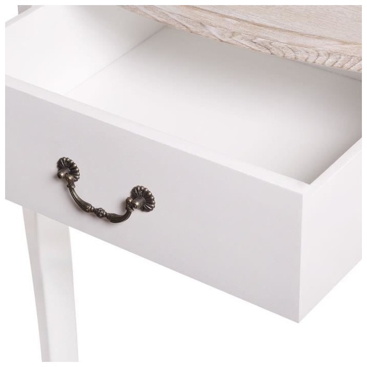Console 1 tiroir - Décor frene - L 108 x P 40 x H 75 cm - CATTAIL