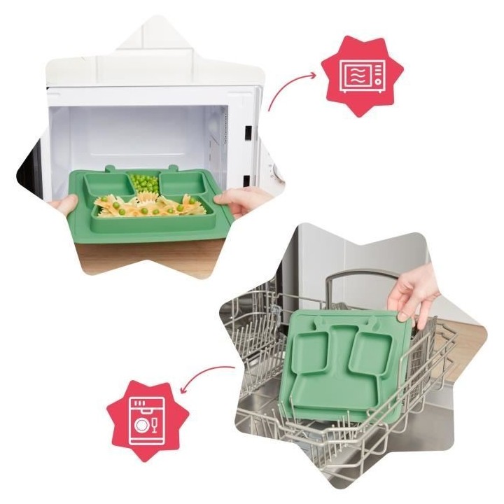 Badabulle Assiette a compartiments antidérapante, 4m+