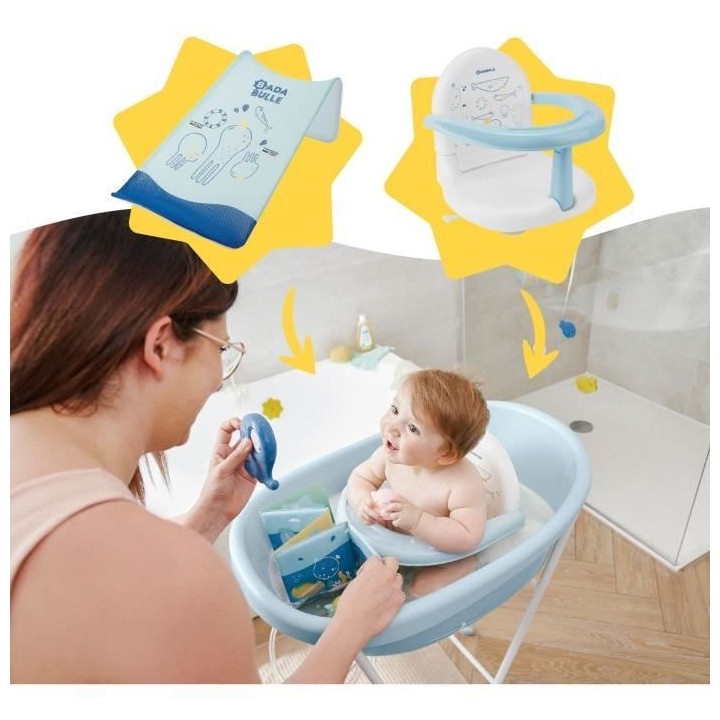 Badabulle Baignoire pour Bébé Baleine, Made in Europe, Peut contenir