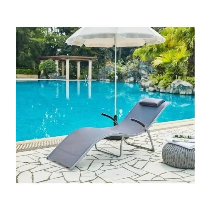 Bain de soleil rétractable - TREVI - Gris