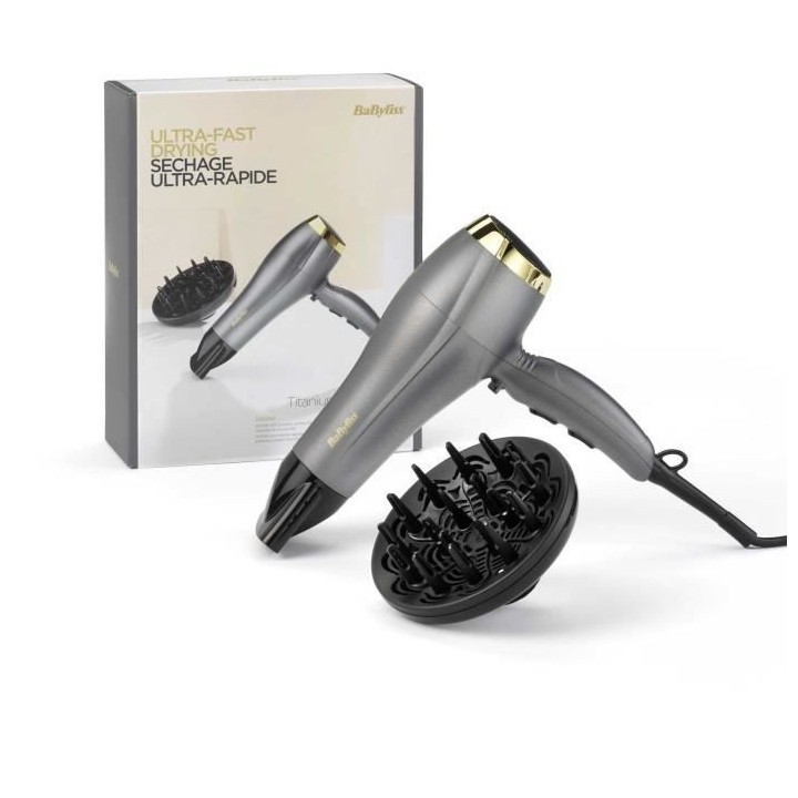 Seche-cheveux Titanium Gold 2300 - BABYLISS - 5513TE - 2300 W - 3 temp