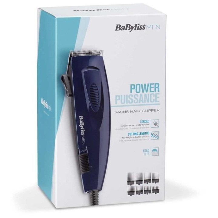 Tondeuse Cheveux - BaByliss - E695E - Lames en acier inoxydable - 8 gu