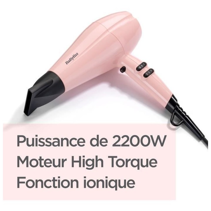 Seche-cheveux Rose Blush 2200 Design BaByliss 5337PRE - Léger