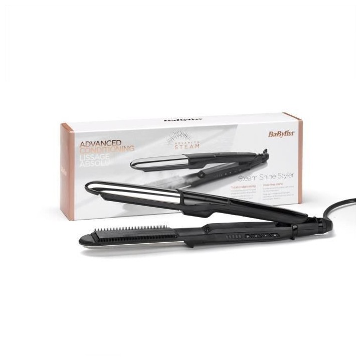 Lisseur vapeur Babyliss ST496E - Steam shine - 5 températures jusqu'a
